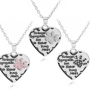 Rhinestone Paw Necklace No Longer By My Side NWOT